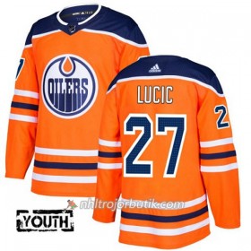 Barn Ishockey Edmonton Oilers Tröja Milan Lucic 27 Adidas 2017-2018 Orange Authentic